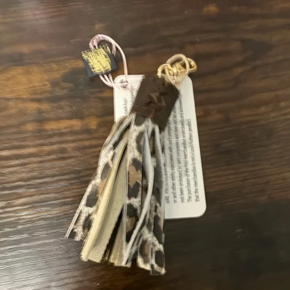 Upcycled LV Leopard Print Tassel Purse Charm - Picture 2 of 2